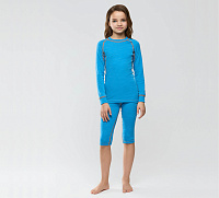 Комплект термобелья для девочек серии SPORT WOOL Голубой меланж