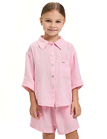 Рубашка для девочки серии LINEN Нежно-розовый