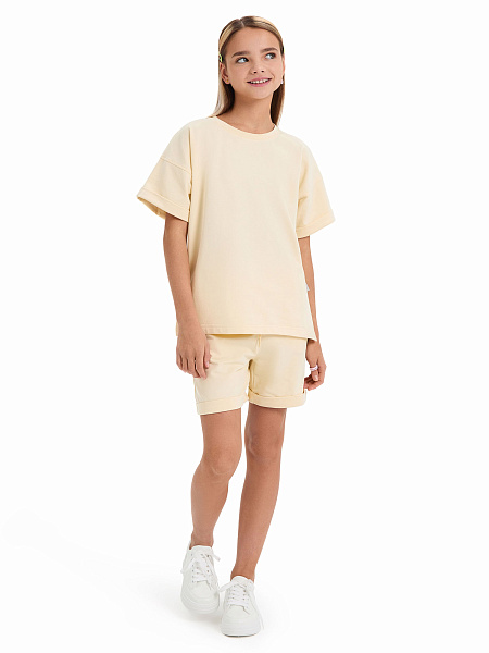 Футболка для девочки ORGANOMICA Cotton, цвет сливочный, фото 2