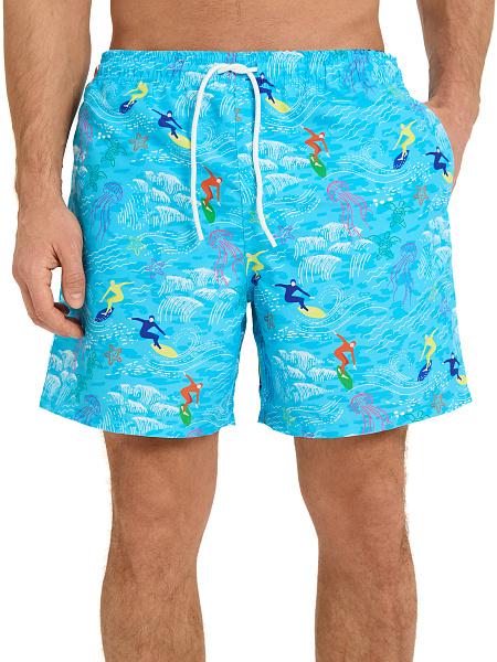 Шорты плавательные, цвет бирюзовый, фото 5