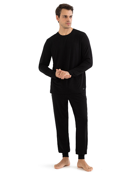 Лонгслив мужской серии Bamboo, цвет черный, фото 2