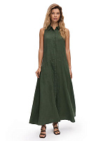 NORVEG LINEN Платье женское на пуговицах Олива