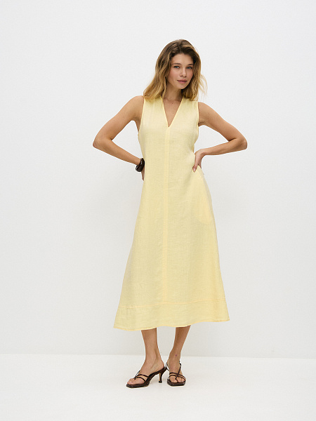 LINEN Платье женское, цвет ваниль, фото 1