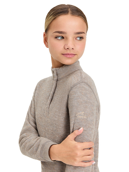 Термобелье фуфайка для девочек - подростков серии "-60°C", цвет бежевый меланж, фото 4