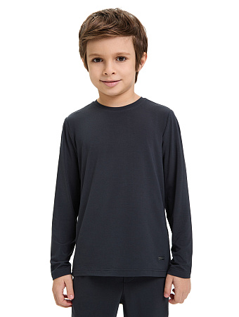 Лонгслив Bamboo для мальчика, цвет темно-серый, фото 1