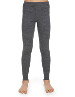 Термолеггинсы детские для девочек серии SOFT. Знак Woolmark Серый меланж