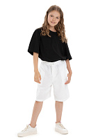 Шорты-бермуды из 100% льна для девочек-подростков Белый