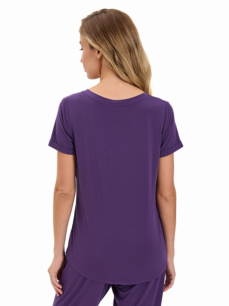 Футболка женская с V-вырезом серии Bamboo, цвет фиолетовый, фото 3