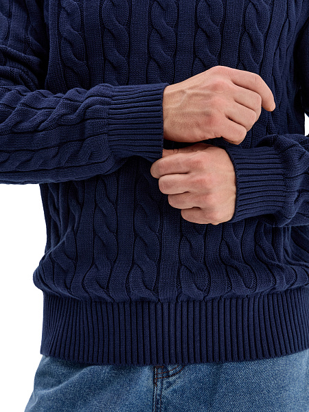 Джемпер Cotton мужской "косы", цвет темно-синий, фото 5