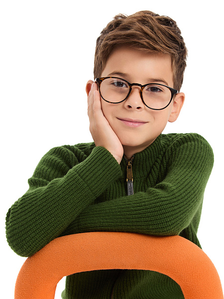 Кардиган шерстяной на молнии для мальчика, цвет олива, фото 6