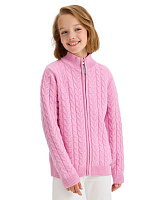 Кардиган на молнии Super Fine Merino Wool подростковый для девочек Розовый