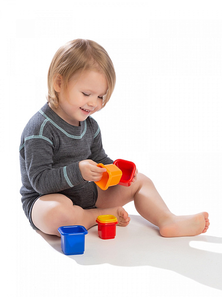 Термободи детское с длинным рукавом серии SOFT, цвет серый, фото 2