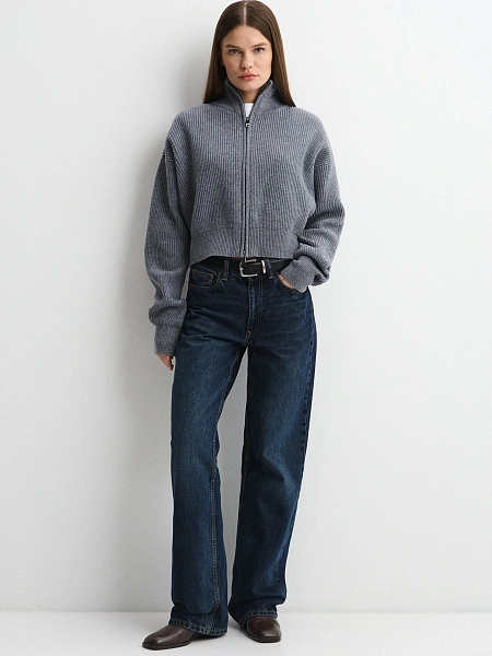 Укороченный кардиган на молнии, фото 4