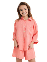 Рубашка для девочек-подростков серии LINEN Светло-розовый