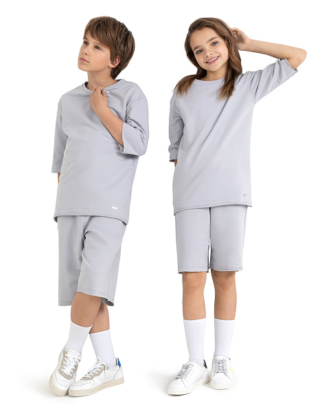 Шорты детские для мальчика Cotton, цвет светло-серый, фото 6