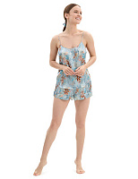 Комплект из шелка Топ + шорты Принт Восточный