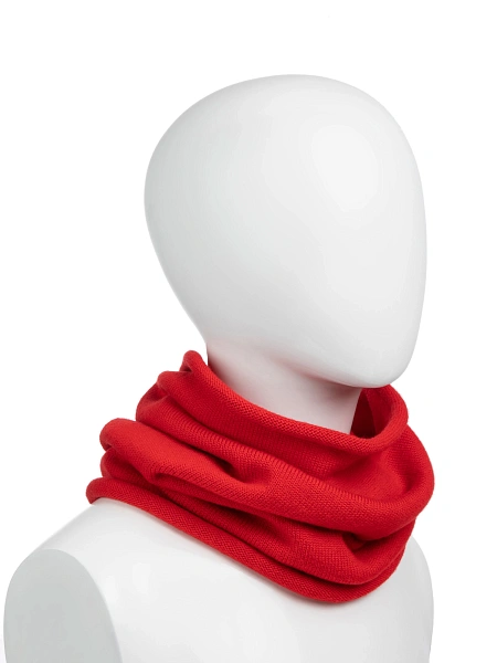 Теплый снуд из шерсти мериносов для мальчиков, цвет алый, фото 1