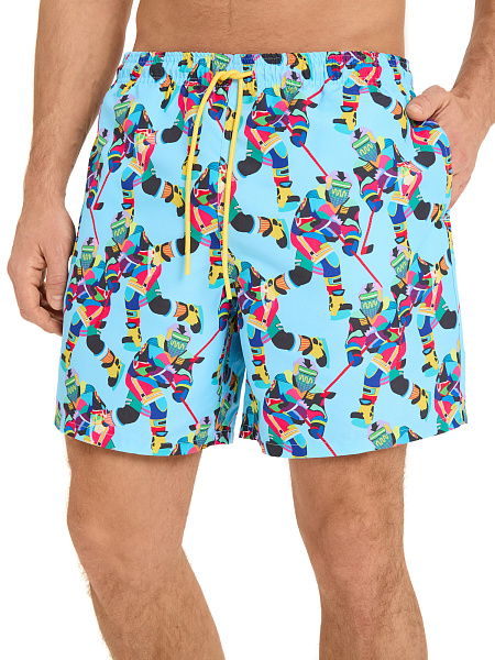 Шорты плавательные, цвет голубой пепельный, фото 4