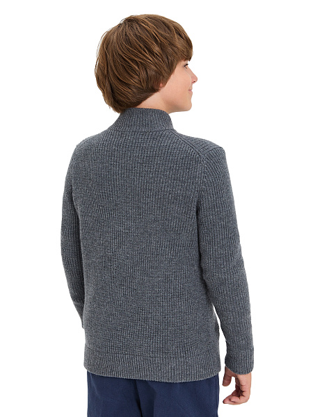 Кардиган шерстяной на молнии для мальчиков-подростков, цвет графитовый, фото 2