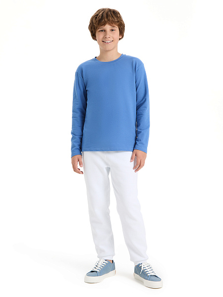 Лонгслив для подростков ORGANOMICA Cotton, цвет джинс, фото 2
