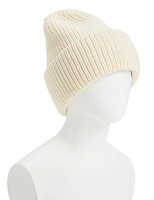 Женская шапка с отворотом из 100% шерсти Белый