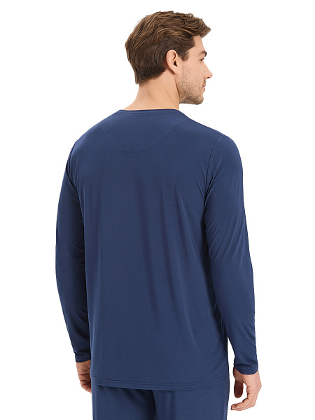 Лонгслив мужской серии Bamboo, цвет темно-синий, фото 2
