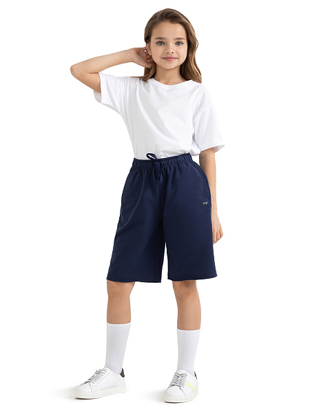 Шорты детские для девочек Cotton, цвет темно-синий, фото 1