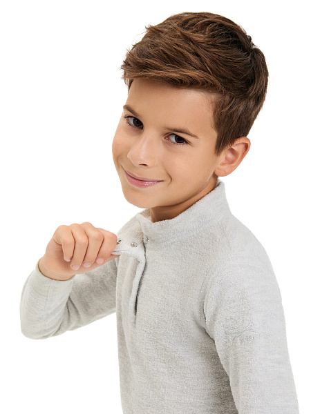 Термобелье фуфайка детская для мальчиков серии "-60°C", цвет жемчуг, фото 4