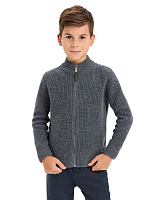 Кардиган шерстяной на молнии для мальчика Графитовый