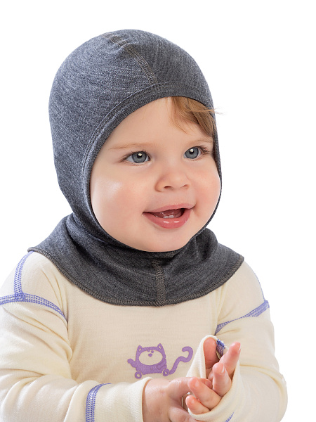 Шапка-шлем детский серии SOFT, цвет серый, фото 3