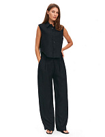 LINEN Брюки женские прямые Черный