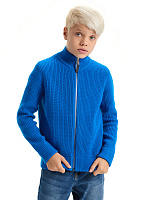 Кардиган шерстяной на молнии для мальчиков-подростков Синий