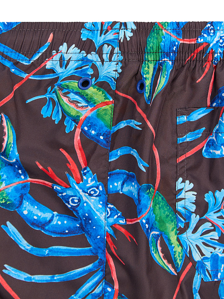 Swimwear Шорты мужские, цвет черный паттерн лобстеры, фото 6