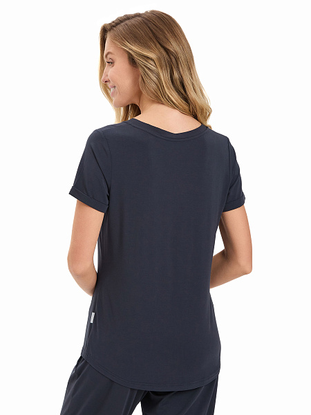 Футболка женская с V-вырезом серии Bamboo, цвет темно-серый, фото 4