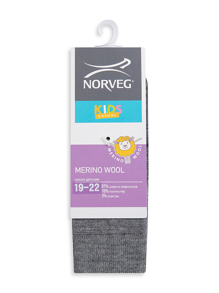Термоноски детские шерстяные серии MERINO WOOL, цвет серый, фото 4