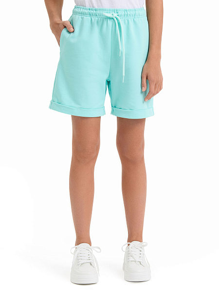 Шорты для девочки ORGANOMICA Cotton, цвет тиффани, фото 2