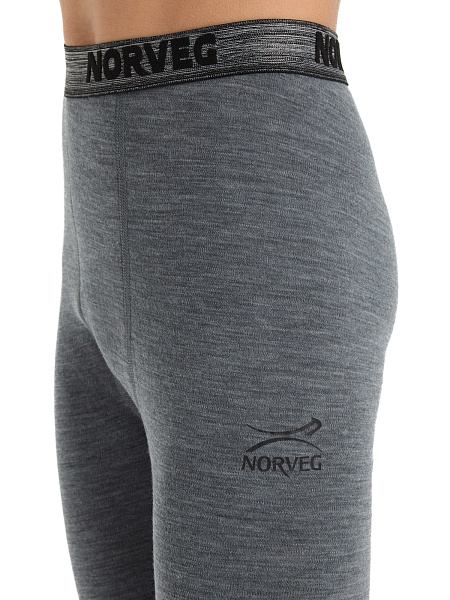 Термобелье кальсоны для мальчиков-подростков серии SOFT. Знак Woolmark, цвет серый меланж, фото 3