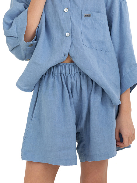 Шорты для девочки серии LINEN, цвет голубой пепельный, фото 5