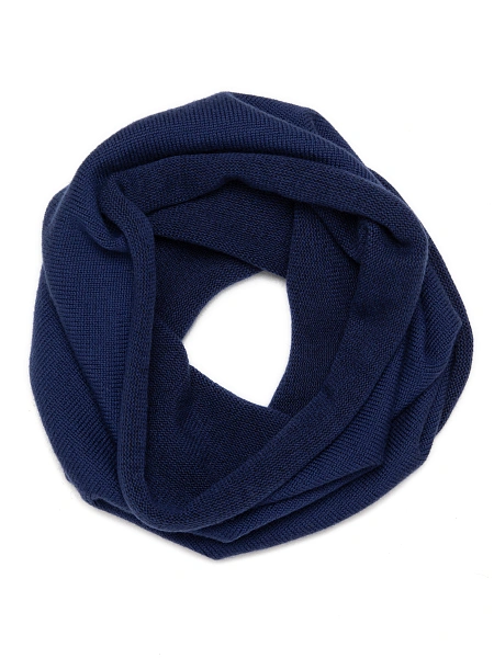 Теплый снуд из шерсти мериносов, цвет темно-синий, фото 2