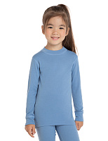 Термофутболка детская для девочек с длинным рукавом серии SOFT Голубой пепельный