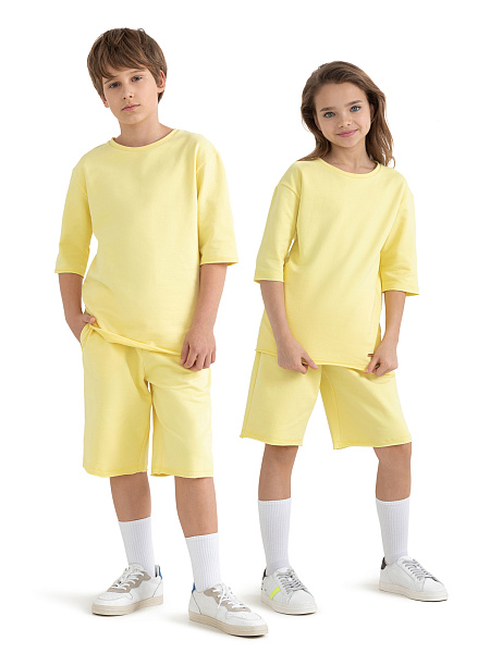 Футболка детская для девочек серии Cotton, цвет желтый, фото 6