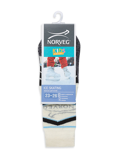 Детские носки для коньков серии ICE SKATING, цвет молочный, фото 5