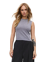 Топ трикотажный с кантом Серый меланж