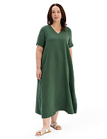 Платье А-силуэта из умягченного льна Олива