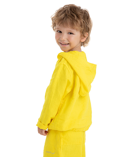 Худи из 100% льна для мальчиков, цвет желтый, фото 4