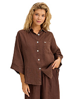Рубашка женская серии LINEN Шоколад