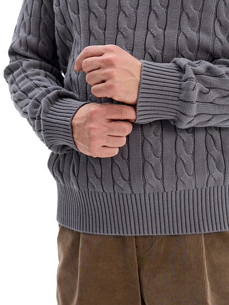 Джемпер Cotton мужской "косы", цвет графитовый, фото 4