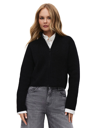 Кардиган на молнии, цвет черный, фото 1