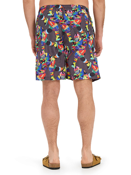Swimwear Шорты мужские, цвет антрацит паттерн хоккей, фото 3