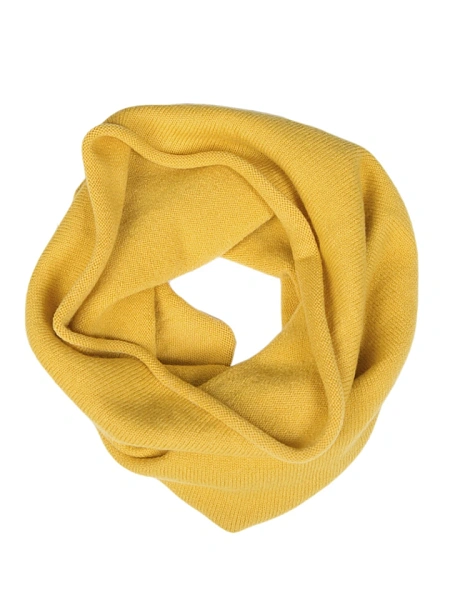 Теплый снуд из шерсти мериносов, цвет соломенный, фото 2